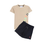 T - shirt et short hitit beige et bleu nuit