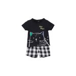 T - shirt et short noir et cru