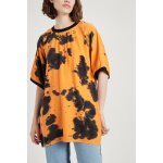 T - shirt en soie orange et noir