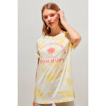 T - shirt tie and dye ecru et jaune
