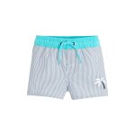 Short de bain bleu marine et blanc