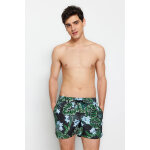 Short de bain noir et vert fonc�