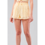 Short en broderie anglaise jaune