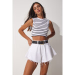 Short en jean taille haute blanc Short en jean taille haute blanc