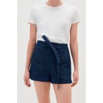Short en jean taille haute bleu marine