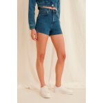 Short en jean taille haute en coton biologique - bleu - na - kd Short en jean taille haute en coton biologique - bleu - na - kd