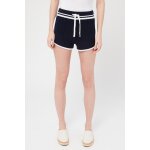 Short en laine m�rinos et lin bleu marine