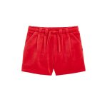 Short en velours rouge