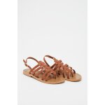 Spartiates en cuir camel