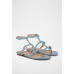 Spartiates en cuir leah bleu