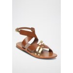 Spartiates en cuir leah dor et camel