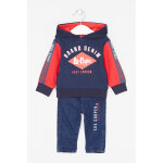 Sweat  capuche et pantalon en jean polaire - bleu marine