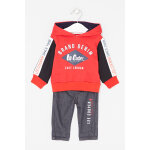 Sweat  capuche et pantalon en jean polaire - rouge