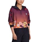 Sweat � capuche violet et orange