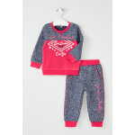 Sweat et jogging gris chin� et corail