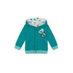 Sweat r�versible � capuche vert et gris clair chin�