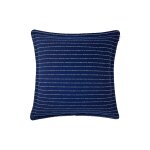 Taie d'oreiller en satin de coton 120 fils / cm - bleu marine et blanc