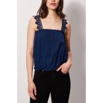 Top avec dentelle bleu marine