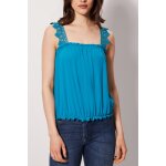 Top avec dentelle turquoise