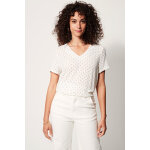 Top dos en dentelle et motifs fantaisie