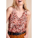 Top ecru et rouge - one step femme