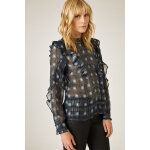 Top en soie bleu marine