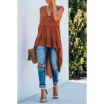 Tunique asymtrique rouge brique
