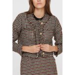 Veste courte en tweed ecru et kaki