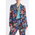 Veste fleurie noir et rouge