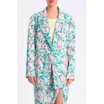 Veste fleurie turquoise