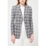 Veste en lin gris et noir