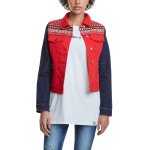 Veste rouge et bleu