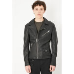 Veste slim en cuir noir