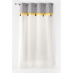 Voilage neo casa blanc et gris - 140 x 240 cm Voilage neo casa blanc et gris - 140 x 240 cm