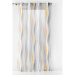 Voilage ondulys blanc et jaune - 140 x 240 cm