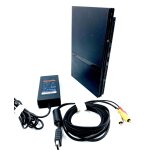 Console sony ps two ps2 slim playstation 2 avec c�bles sans manette noir black
