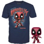 Figurine funko pop - deadpool [marvel] n400 - deadpool (mtallique) - t - shirt (63653)