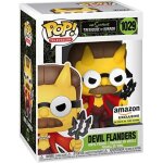 Figurine funko pop - les simpson n1029 - flanders en diable - glow in the dark (51399)