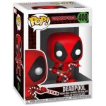 Figurine pop - marvel deadpool - deadpool avec sucre d'orge no�l - funko pop
