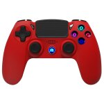 Freaks and geeks 140064f manette sans fil rouge pour ps4 avec prise jack pour casque et boutons lumineux ...