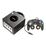 Game cube noire avec manettes et fils Game cube noire avec manettes et fils