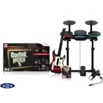 Guitar hero 5 : jeu + guitare + batterie + micro wii