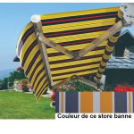 Store banne 5x3m gris blanc jaune