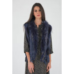 01001l bleu jean bleu m / l - gilet fourrure femme
