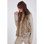 01001l naturel naturel m / l - gilet fourrure femme