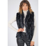 01001l noir noir m / l - gilet fourrure femme