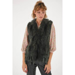 01001l vert sapin m / l vert sapin - gilet fourrure femme