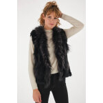 01002l noir noir m / l - gilet fourrure femme