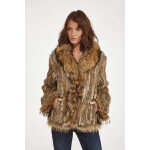 02001l naturel naturel l / xl - gilet fourrure femme