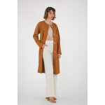 Adelinde camel marron clair 38 / m - manteau, 3 / 4 en cuir